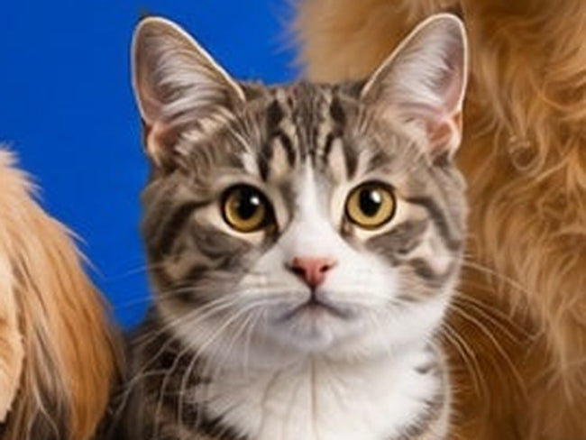 Alert tabby cat looking at the camera