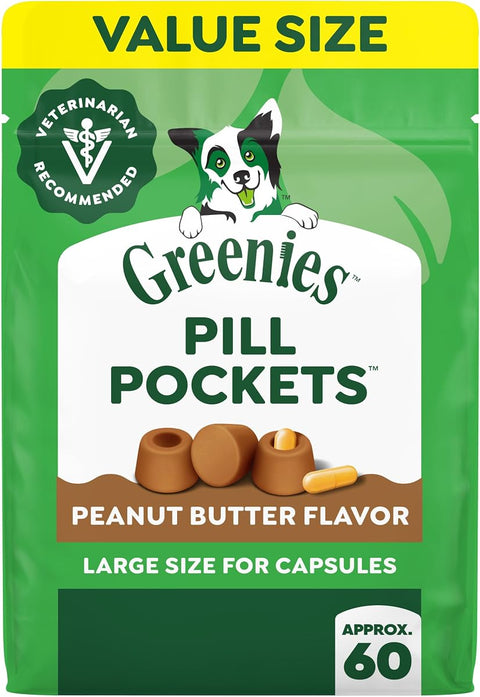 Greenies Pill Pockets for Dogs, Peanut Butter, Large, 15.8 oz