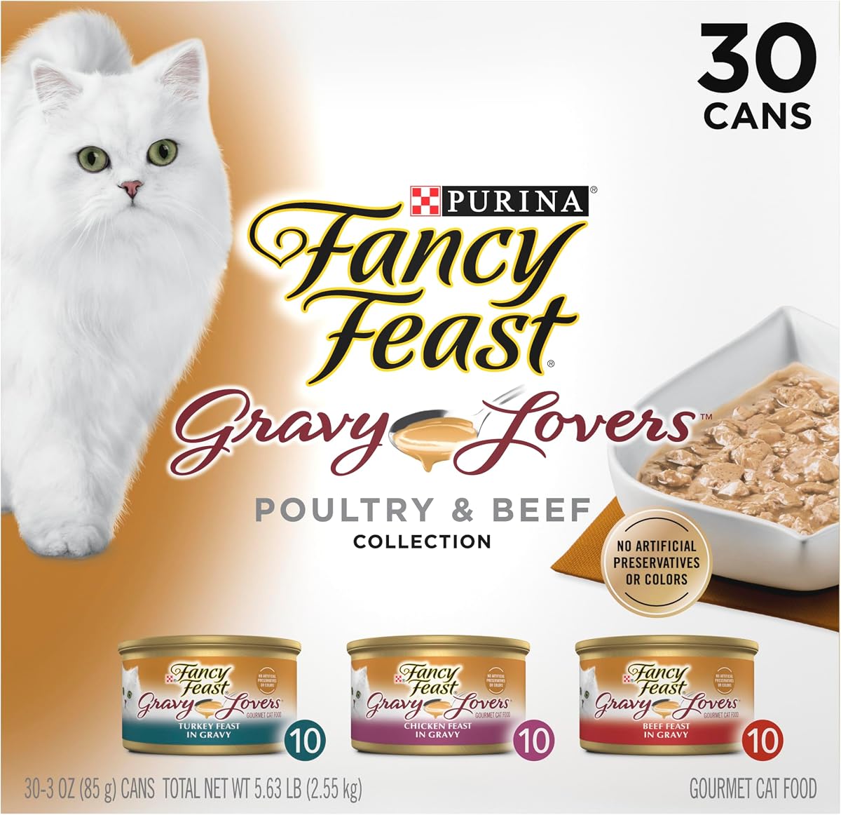Purina Fancy Feast Gravy Lovers Wet Cat Food 30 Pack Variety