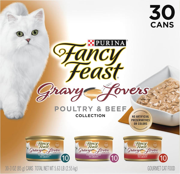 Purina Fancy Feast Gravy Lovers Wet Cat Food 30 Pack Variety
