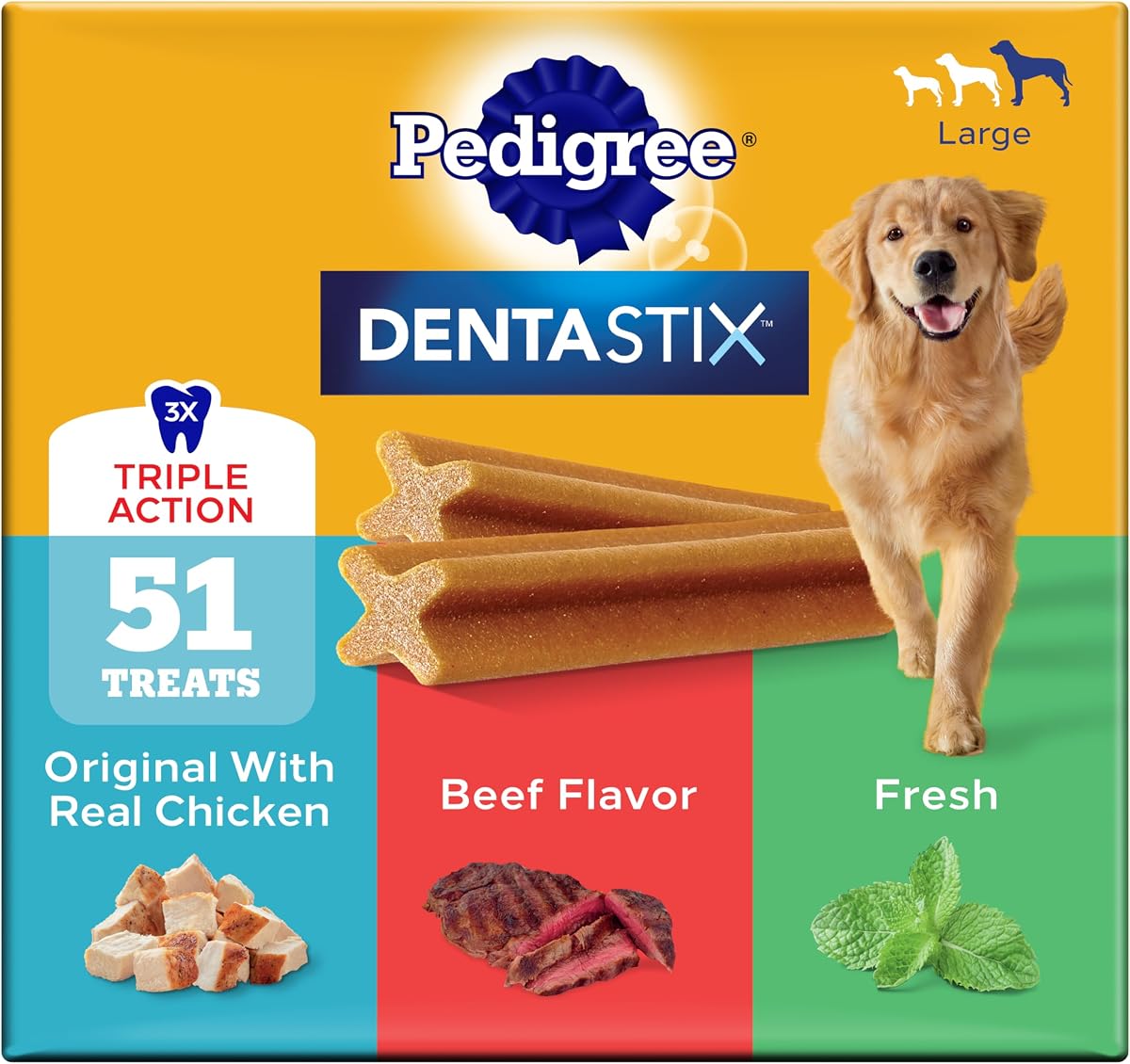 Pedigree DentaStix Large Dog Dental Treats 51 Count Variety