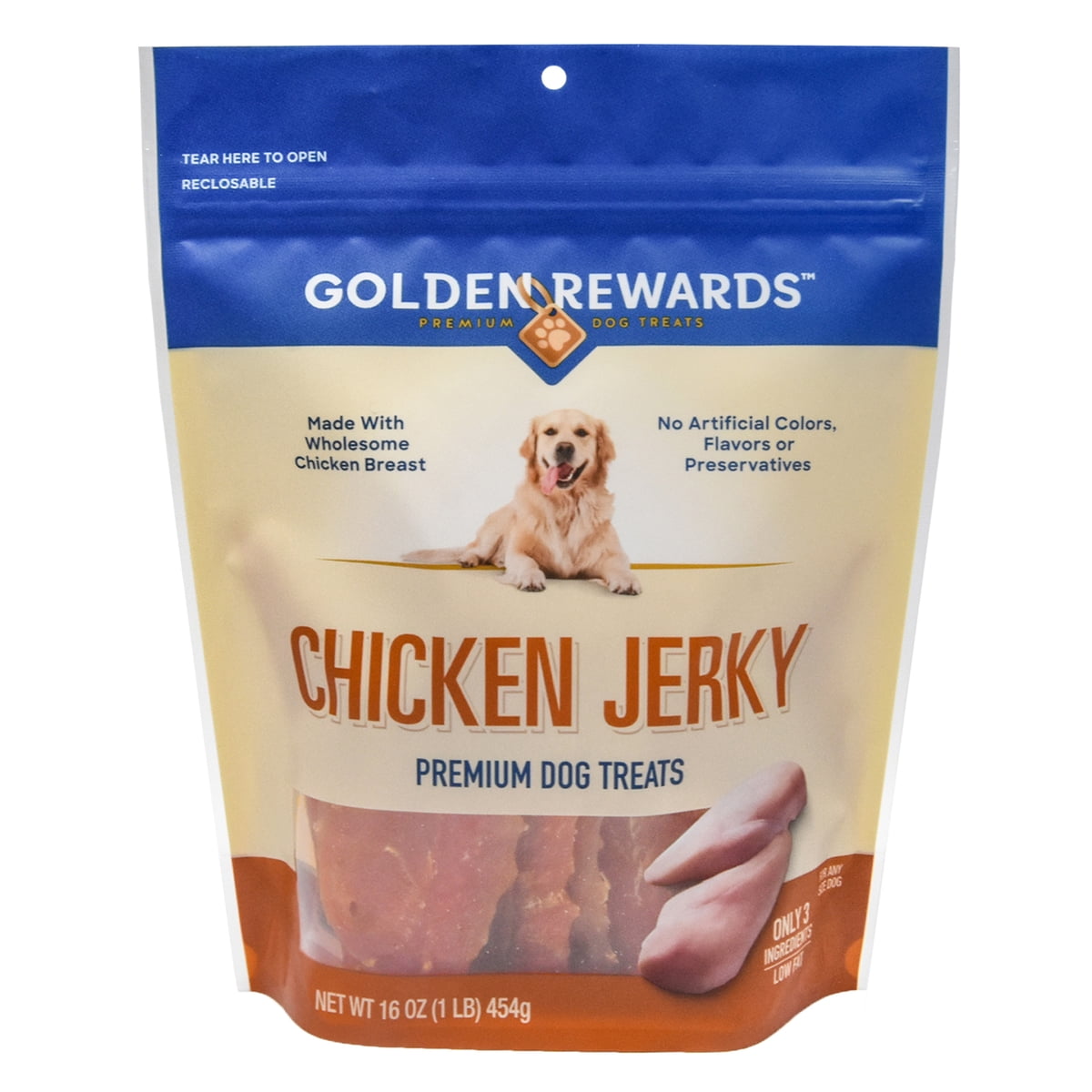 Golden Rewards Chicken Jerky Dog Treats 16 oz