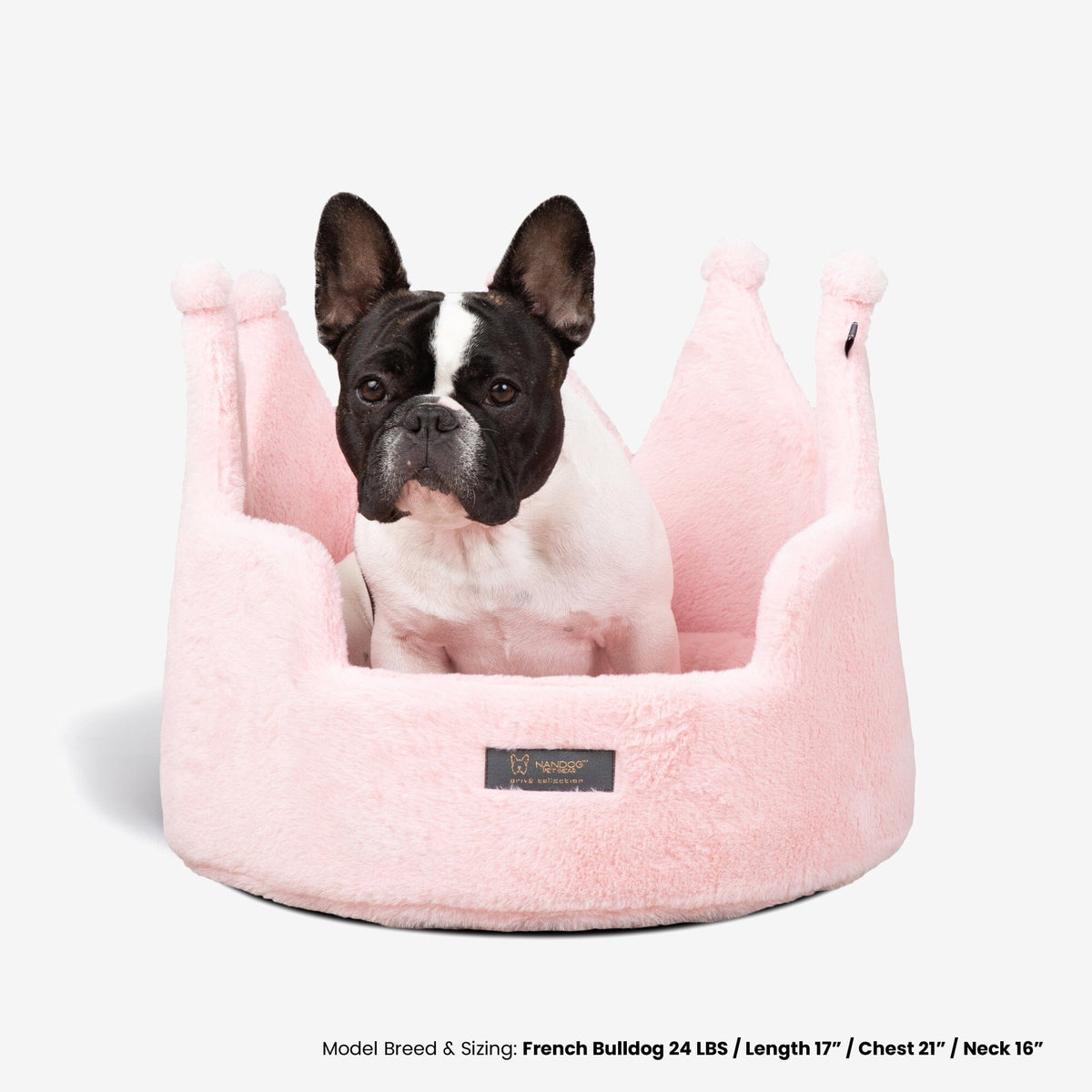 Crown Dog & Cat Fun Bed Cloud Prive Collection - Royal Blush Pink