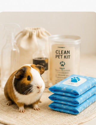 Pet Mess Cleaning Kit Spray Wipes Bags