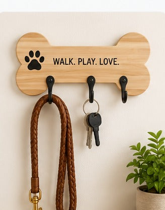 Wall-Mounted Leash and Key Holder