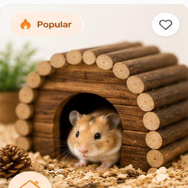 Wooden Hideout House for small pets