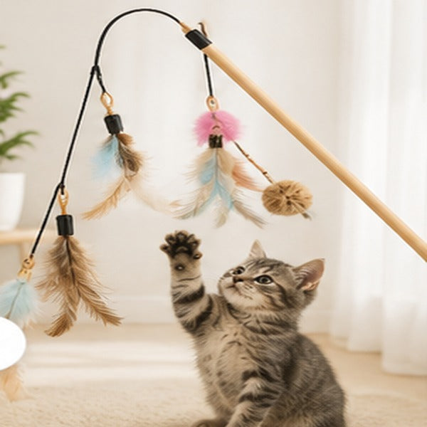 Feather Wand Toy with 5 Attachments